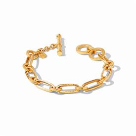 -,PALLADIO LINK BRACELET. 24K GOLD PLATED, LIGHTLY HAMMERED LINKS ARE ADJUSTABLE FROM 7" TO 7.5" IN LENGTH.                                 