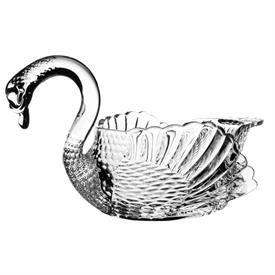 _,SWAN PRINCESS CRYSTAL BOWL. 11.5" LONG, 6.5" WIDE, 7.2" TALL                                                                              