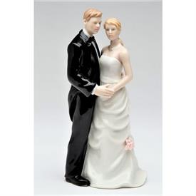 _,WEDDING COUPLE FIGURINE. 2.8" LONG, 2.5" WIDE, 5.75" TALL                                                                                 