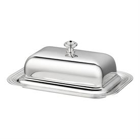 -BUTTER DISH WITH LID. SILVER PLATED. 19 CM LONG.                                                                                           
