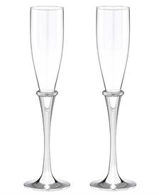 -PAIR OF TOASTING FLUTES. 6 OZ. CAPACITY. SILVERPLATED. HAND WASH. MSRP $86.00                                                              
