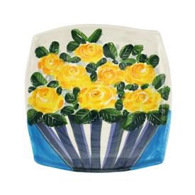 -12" YELLOW ROSES WALL PLATE                                                                                                                