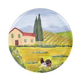 -15.75" VILLA WITH ROOSTER ROUND WALL PLATE                                                                                                 