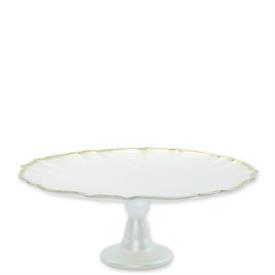 -WHITE CAKE STAND. 12.25" WIDE, 5" TALL                                                                                                     