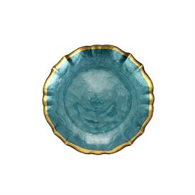 _:TEAL COCKTAIL PLATE. 6" WIDE                                                                                                              