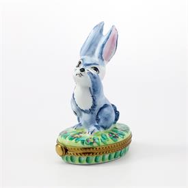 ,RABBIT WITH ITCH TRINKET BOX. HAND PAINTED, SIGNED. 3.3" TALL, 2.25" LONG, 1.6" WIDE                                                       