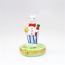 ,'EASTER BUNNY' TRINKET BOX BY ARTORIA. HAND PAINTED, SIGNED & NUMBERED 297. 3.25" TALL, 2" WIDE                                            