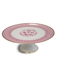 -SMALL FOOTED CAKE STAND. 6.75" WIDE, 3" TALL                                                                                               