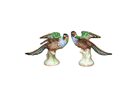 -,PAIR OF PARAKEETS. 7" TALL, 10.5" WIDE                                                                                                    