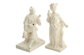 -CHINESE MAN & WOMAN FIGURINES                                                                                                              