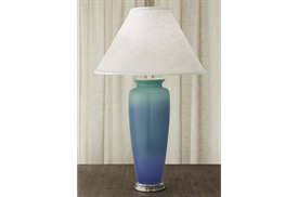 -CLASSIC LAMP IN VERDIGRIS & BLUE, 35"                                                                                                      