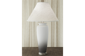 -CLASSIC LAMP IN WHITE & GRAY, 35"                                                                                                          