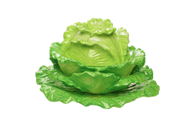 -LARGE LETTUCE TUREEN & STAND                                                                                                               