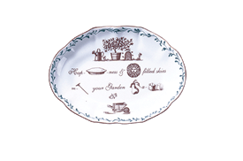-REBUS RING TRAY. 'HAPPINESS MAKES YOUR GARDEN A PARADISE'. 5.75"                                                                           
