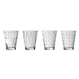 -SET OF 4 ASSORTED TUMBLERS, CLEAR                                                                                                          
