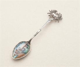 OSTENDE 800 FINE SILVER AND ENAMELED SOUVENIR SPOON 4.3" LONG                                                                               