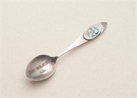 NEW ORLEANS LA STERLING AND ENAMELED SOUVENIR SPOON 3.6" LONG                                                                               