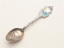 QUEBEC GALECHE STERLING AND ENAMELED SOUVENIR SPOON 5.4" LONG                                                                               