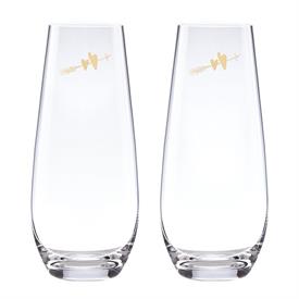 -PAIR OF STEMLESS CHAMPAGNE FLUTES. 7 OZ. CAPACITY. BREAKAGE REPLACEMENT AVAILABLE.                                                         