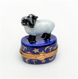 ,ARIES (MARCH 21-APRIL 19) ZODIAC SIGN TRINKET BOX BY ARTORIA. SIGNED & NUMBERED. 2" TALL, 1.6" ACROSS, 1.5" LONG                           