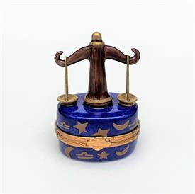 ,LIBRA (SEPTEMBER 23-OCTOBER 22) ZODIAC SIGN TRINKET BOX BY ARTORIA. SIGNED & NUMBERED. 2.25" TALL, 1.6" ACROSS, 1.5" LONG                  