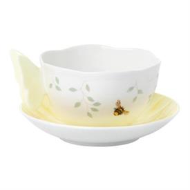 -YELLOW CUP & SAUCER. 8 OZ. CAPACITY. DISHWASHER & MICROWAVE SAFE. BREAKAGE REPLACEMENT AVAILABLE. MSRP $40.00                              