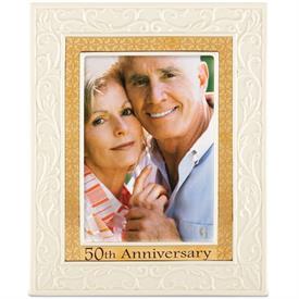 -5X7" 50TH ANNIVERSARY FRAME. 10" TALL. BREAKAGE REPLACEMENT AVAILABLE MSRP $100.00                                                         