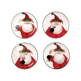 -SET OF 4 COCKTAIL PLATES, ASSORTED. 6.75" WIDE. GIFT BOXED.                                                                                