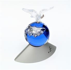 ,GLOBE/PLANET VISION 2000 EXCLUSIVE EDITION WORLD PEACE WITH ROTATING DOVE SWAROVSKI CRYSTAL FIGURINE (A7607NR000004) 4.5"TALL 5.25"WIDE    