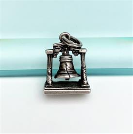 ,VINTAGE LIBERTY BELL CHARM. STERLING SILVER. .45" WIDE, .65" LONG                                                                          