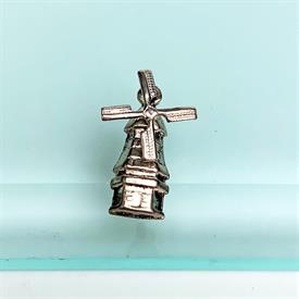 ,VINTAGE WINDMILL CHARM WITH MOVING SAILS. TESTED STERLING. .65" LONG                                                                       
