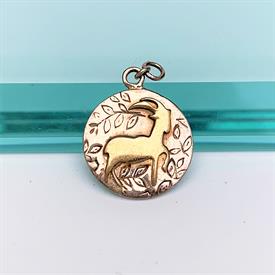 ,VINTAGE STERLING SILVER & GOLD PLATED CAPRICORN (DECEMBER 22-JANUARY 20) ZODIAC CHARM/PENDANT. 1" LONG, .75" WIDE                          