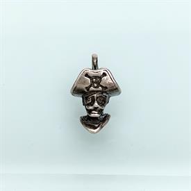 ,RARE PIRATE BUST CHARM. STERLING SILVER. .6" LONG, .4" WIDE                                                                                