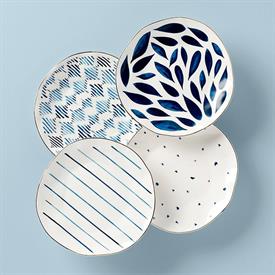 -4-PIECE DESSERT PLATE SET. 8" WIDE. DISHWASHER & MICROWAVE SAFE. BREAKAGE REPLACEMENT AVAILABLE. MSRP $72.00                               