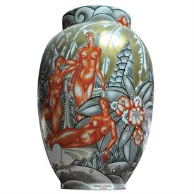 -LES ANNEES FOLLES 22.4" VASE BY RENE CREVEL. LIMITED EDITION OF 250.                                                                       