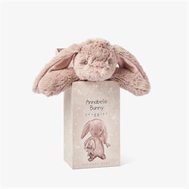 -,ANNABELLE BUNNY SNUGGLER. 10" 100% POLYESTER BABY SECURITY BLANKET WITH A PLUSH HEAD IN A SWEET GIFT BOX. DAMP WIPE, AIR DRY ONLY.        