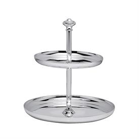 -2-TIER PASTRY STAND. SILVER PLATED.                                                                                                        