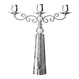 -3-ARM CANDELABRA. SILVER PLATED. 15.6" TALL                                                                                                