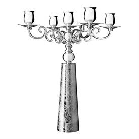 -5-ARM CANDELABRA. SILVER PLATED. 15.2" TALL.                                                                                               