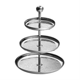 -3-TIER DESSERT STAND. SILVER PLATED.                                                                                                       