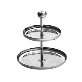 -2-TIER DESSERT STAND. SILVER PLATED.                                                                                                       