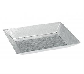 -VALET TRAY/TRINKET DISH. SILVER PLATED. 7.8" LONG.                                                                                         