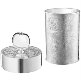 -2-PIECE DESK SET. SILVER PLATED. INCLUDES PENCIL CUP & PAPERWEIGHT.                                                                        