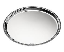 -LARGE CIRCLE TRAY. SILVER PLATED. 13.5" WIDE.                                                                                              
