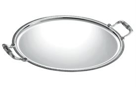 -OVAL SERVING TRAY WITH HANDLED. SILVER PLATED. 20.3" LONG.                                                                                 
