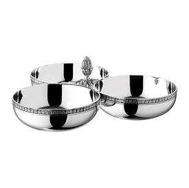 -3-BOWL SERVER. SILVER PLATED. 4.5" TALL                                                                                                    