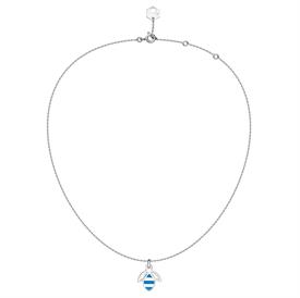 -BLUE BEE PENDANT CHILD'S NECKLACE. STERLING SILVER & LACQUER. CHAIN IS ADJUSTABLE FROM 13.3" TO 14.9" LONG.                                