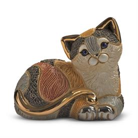 -,CALICO CAT. 3.8" LONG, 3.2" TALL, 2.4" WIDE.                                                                                              