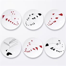 -SET OF 6 ASSORTED COUPE DINNER PLATES. 10.6" WIDE.                                                                                         