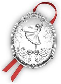 _,12 Days of Christmas Silver Plated Ornament made by Towle in USA 9th Edition "Nine Ladies Dancing" 3"Wide by 3.75" Tall MSRP $60          